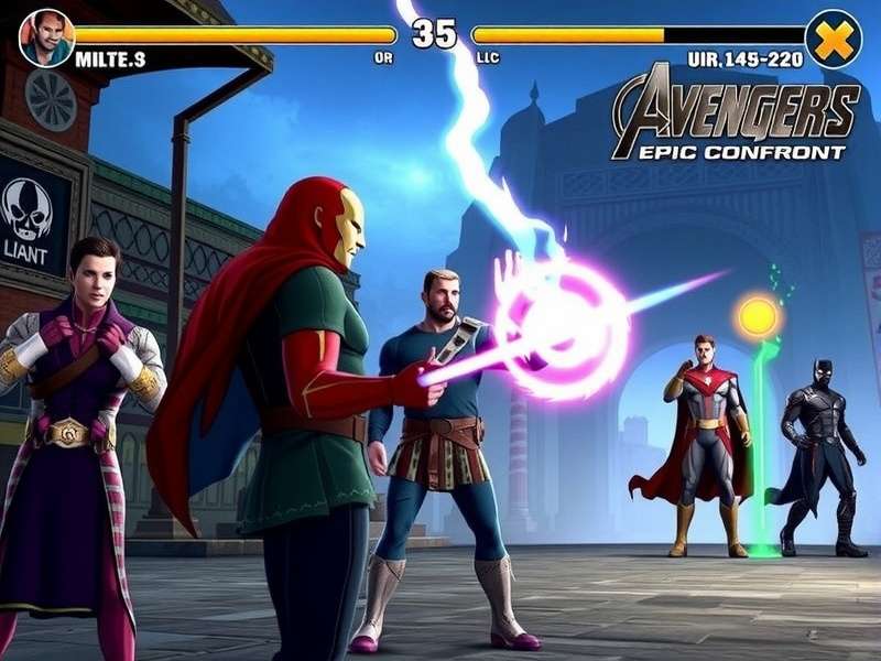 Avengers Epic Confront character selection screen showing multiple superhero options